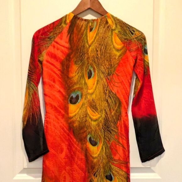 Peacock Feather Print Tunic Dress - Picture 4 of 7